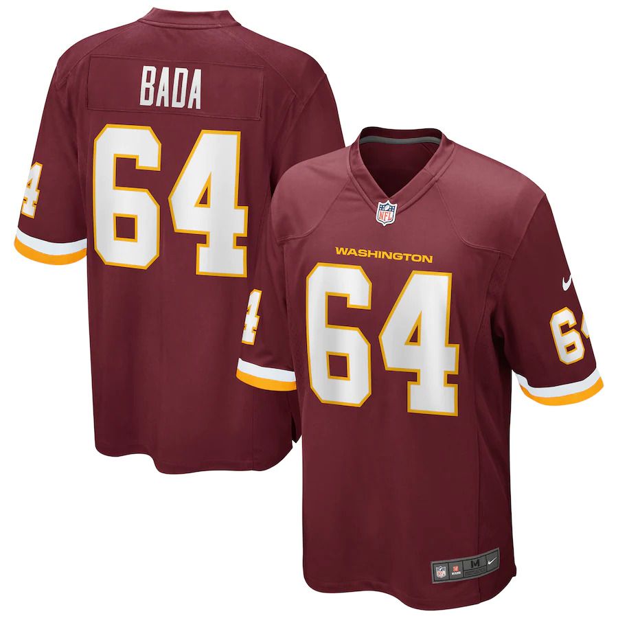 Men Washington Redskins #64 David Bada Nike Burgundy Game Player NFL Jersey